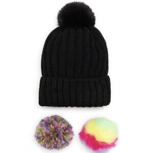 BP Ribbed Beanie Hat with Poms 3 Black Hat Nordstrom Ski Gorpcore Winter NEW